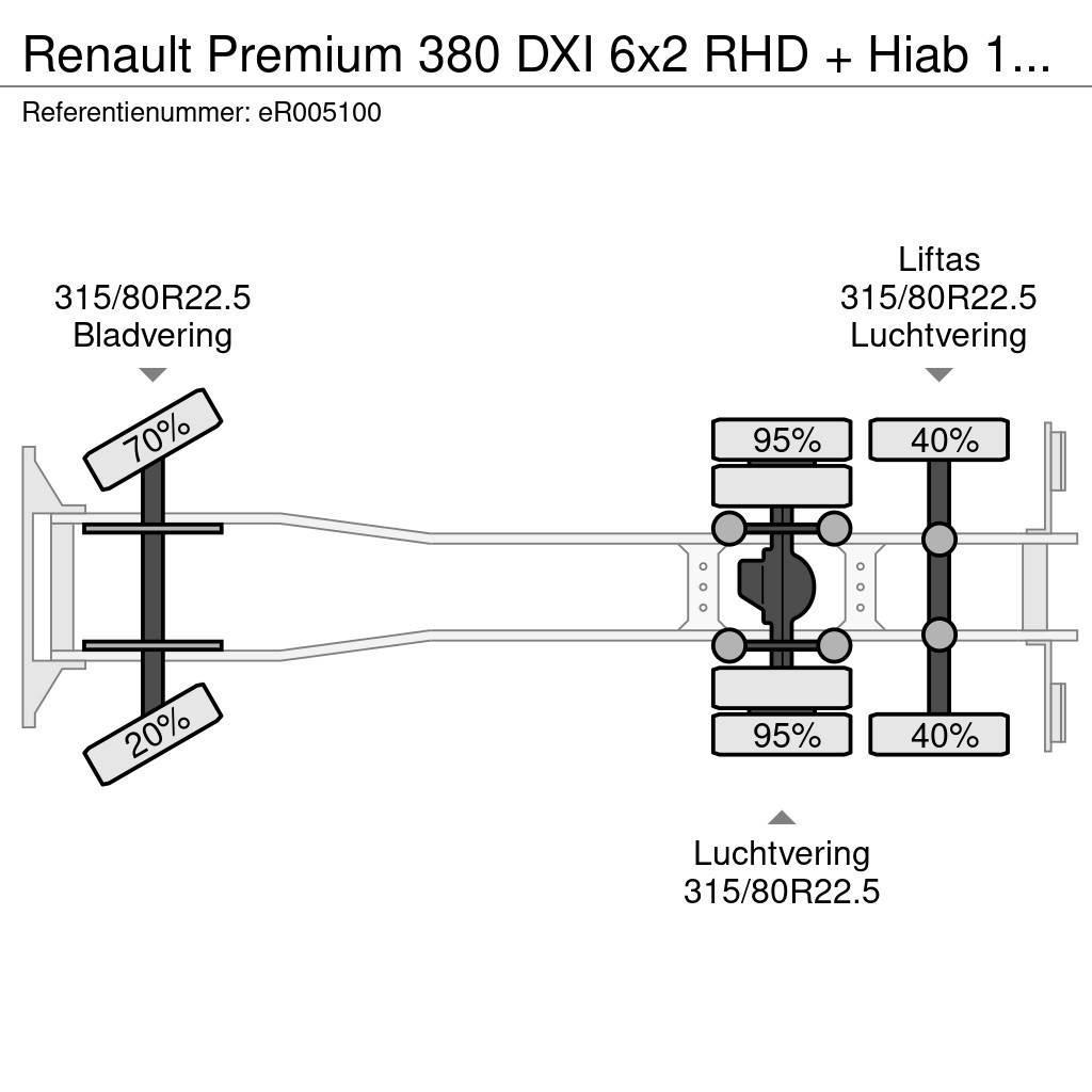 Renault Premium 380 DXI 6x2 RHD + Hiab 122 B2 Duo Flatbed / Dropside trucks