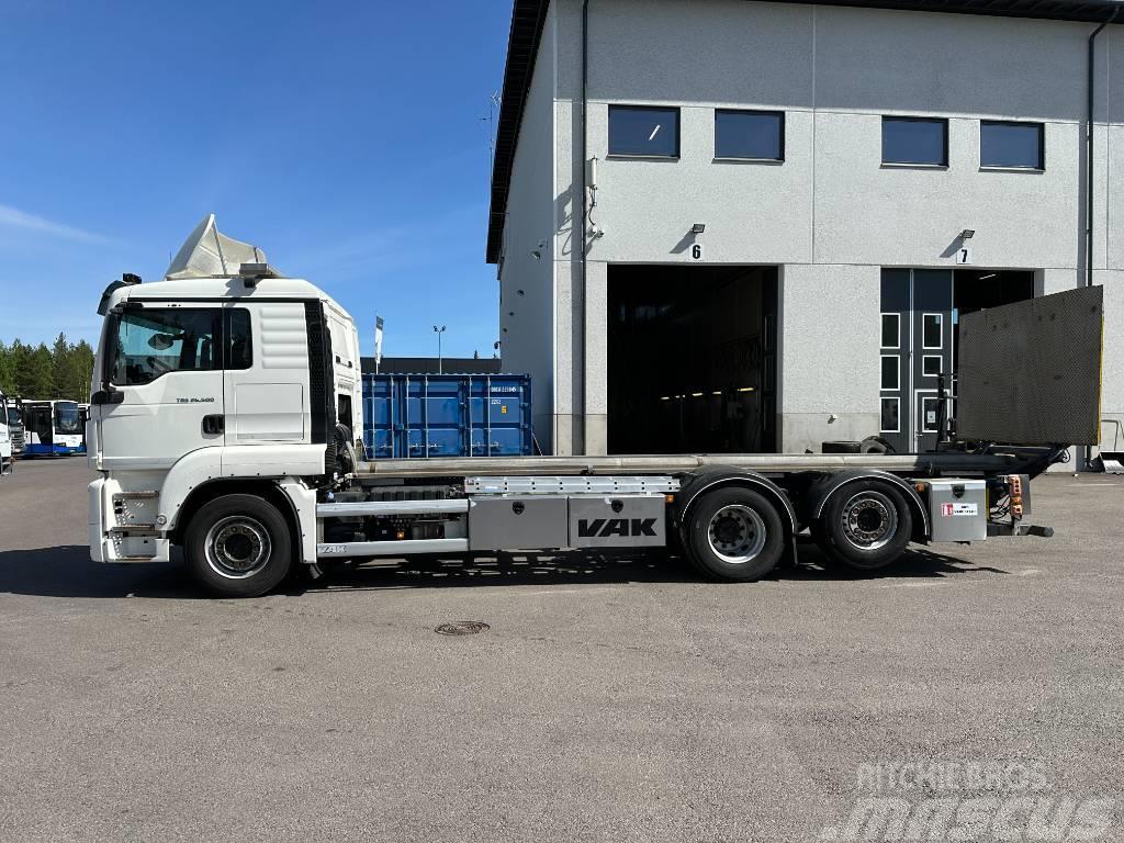 MAN TGS 26.500 6X2-4 LL 0-laite + PL-nostin Container Frame trucks