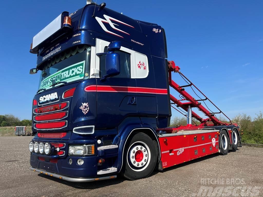 Scania R580 6x2 Plysset Euro 6 Vrachtwagen met containersysteem