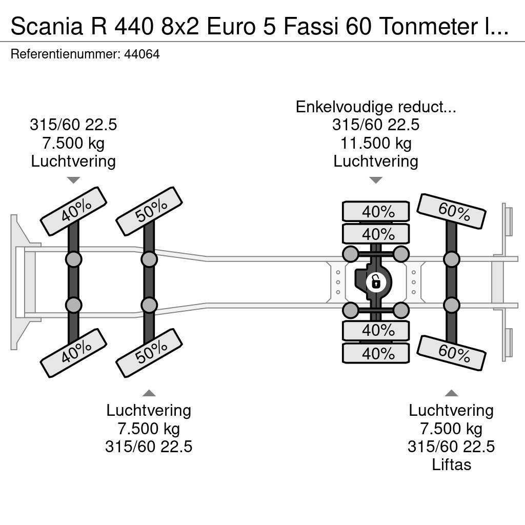 Scania R 440 8x2 Euro 5 Fassi 60 Tonmeter laadkraan All terrain cranes
