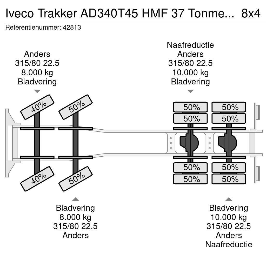 Iveco Trakker AD340T45 HMF 37 Tonmeter laadkraan Full St Hook lift trucks