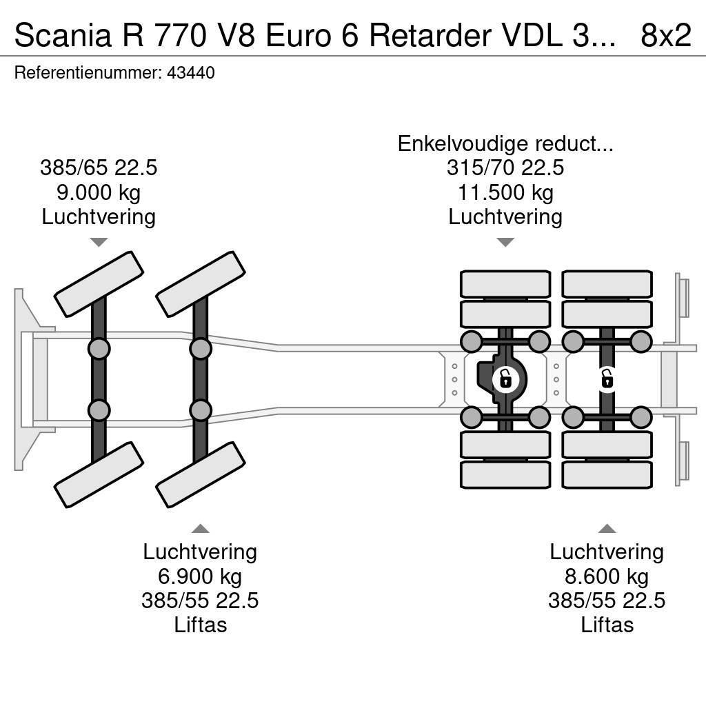 Scania R 770 V8 Euro 6 Retarder VDL 30 Ton haakarmsysteem Hook lift trucks