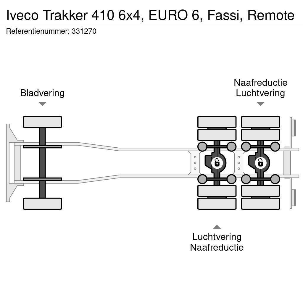 Iveco Trakker 410 6x4, EURO 6, Fassi, Remote Flatbed / Dropside trucks