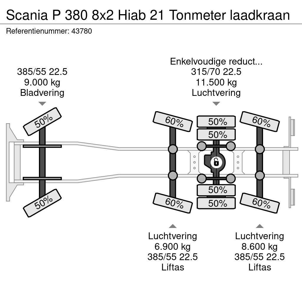 Scania P 380 8x2 Hiab 21 Tonmeter laadkraan Hook lift trucks