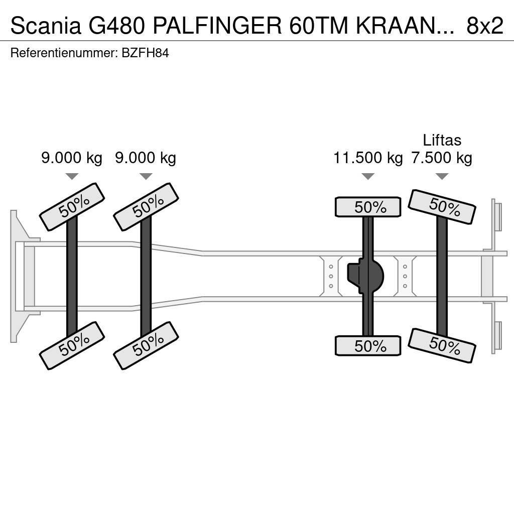 Scania G480 PALFINGER 60TM KRAAN/KRAN!!MANUELL!!!RETARDER All terrain cranes