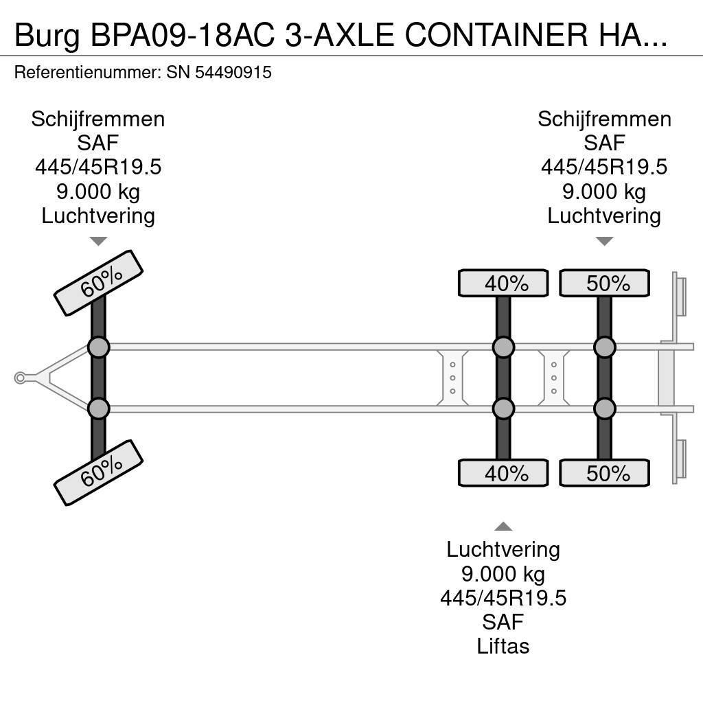 Burg BPA09-18AC 3-AXLE CONTAINER HANGER (SAF AXLES / LI Containerframe trailers