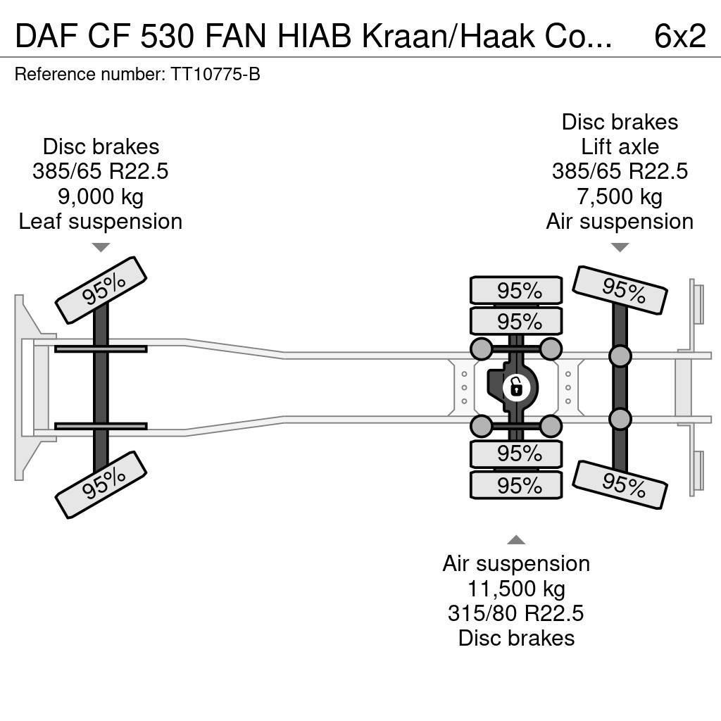 DAF CF 530 FAN HIAB Kraan/Haak Combikeuring 12-2030 All terrain cranes