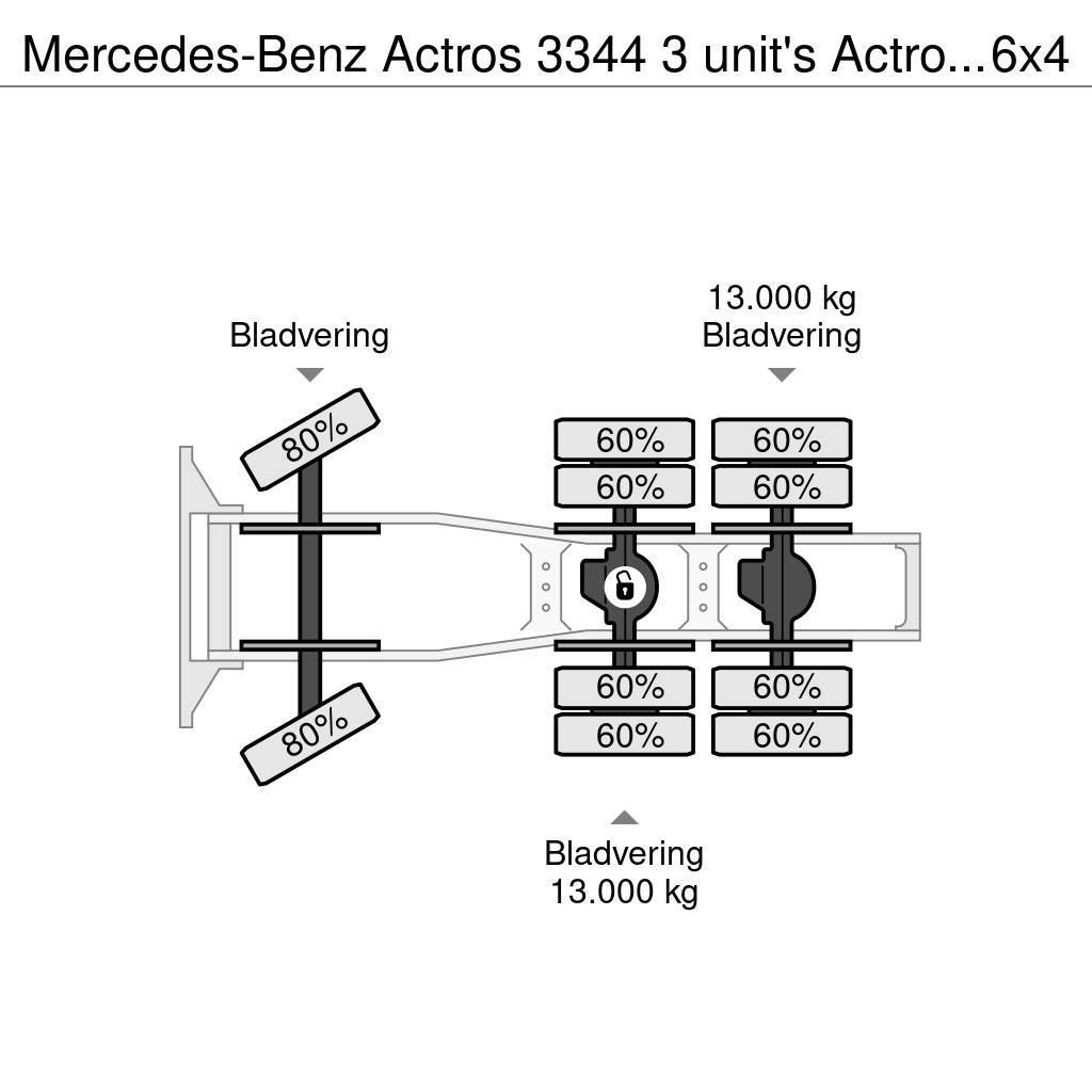 Mercedes-Benz Actros 3344 3 unit's Actros 3344 6x4 Kippydraulik Tractor Units