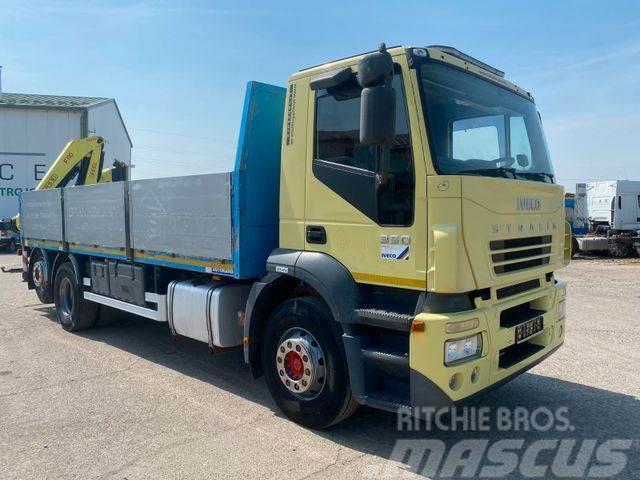 Iveco STRALIS 350 with sides 6x2, crane,EURO 3 vin 002 Flatbed / Dropside trucks