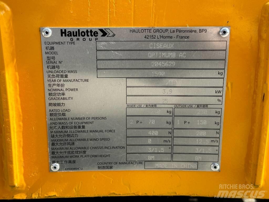 Haulotte OPTIMUM 8 Schaarhoogwerkers