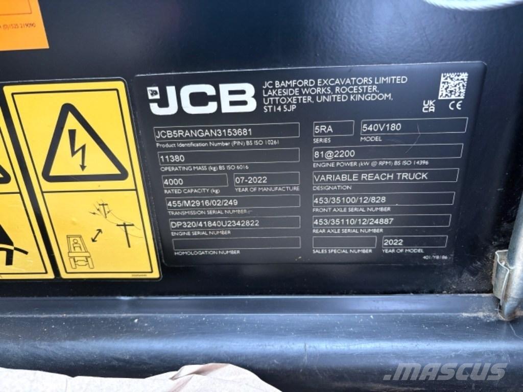 JCB 540-180 Verreikers