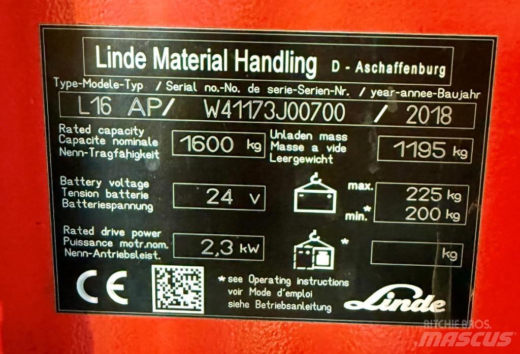 Linde L16APi/1173 Zelfrijdende stapelaars