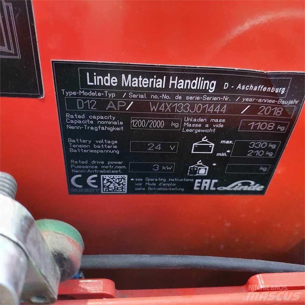 Linde D12AP Stapelaar meeloop