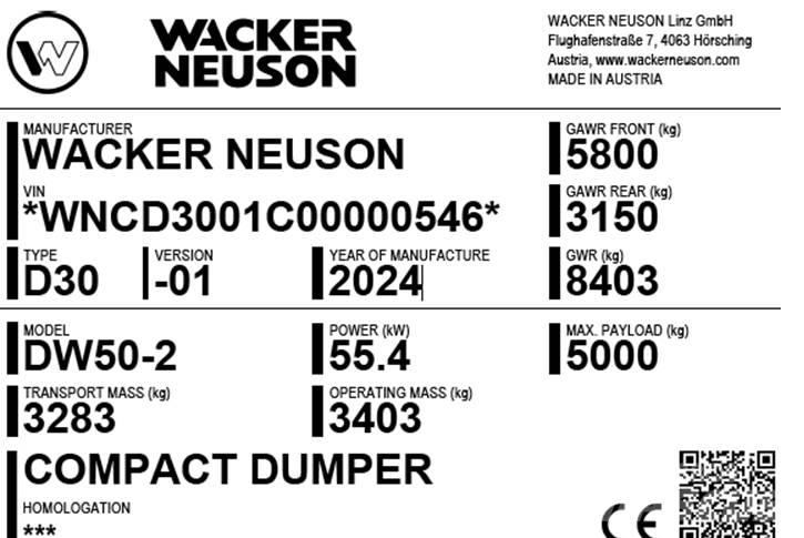 Wacker Neuson DW50-2 Mini Dumpers
