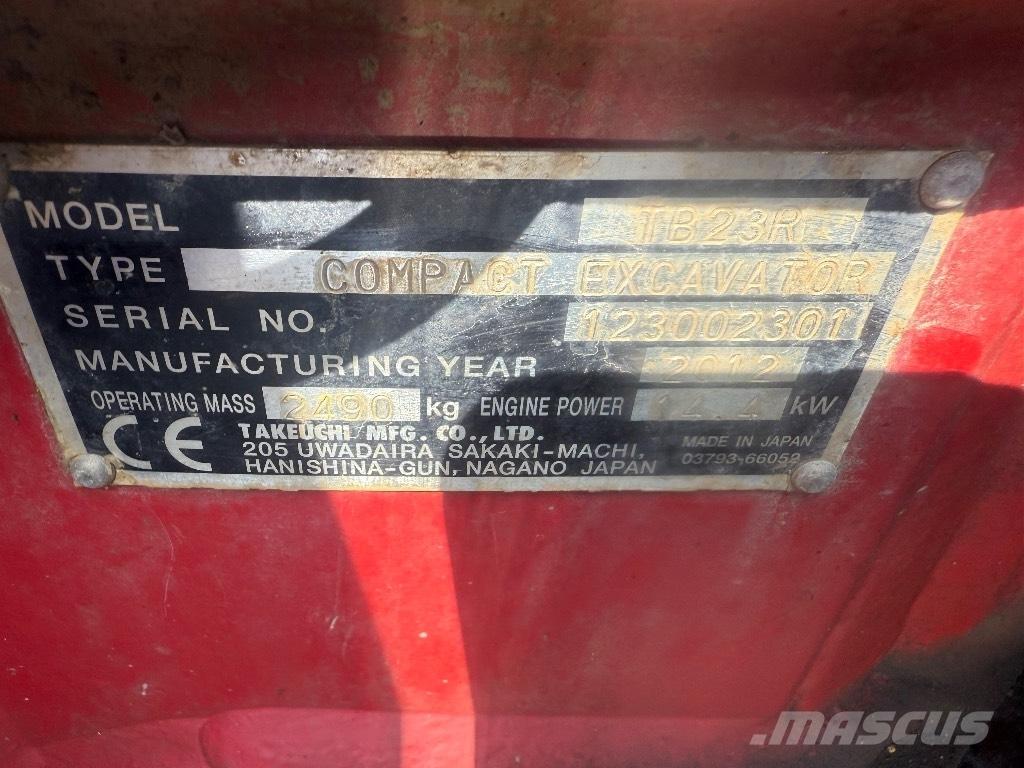 Takeuchi TB 23 R Minigraafmachines < 7t