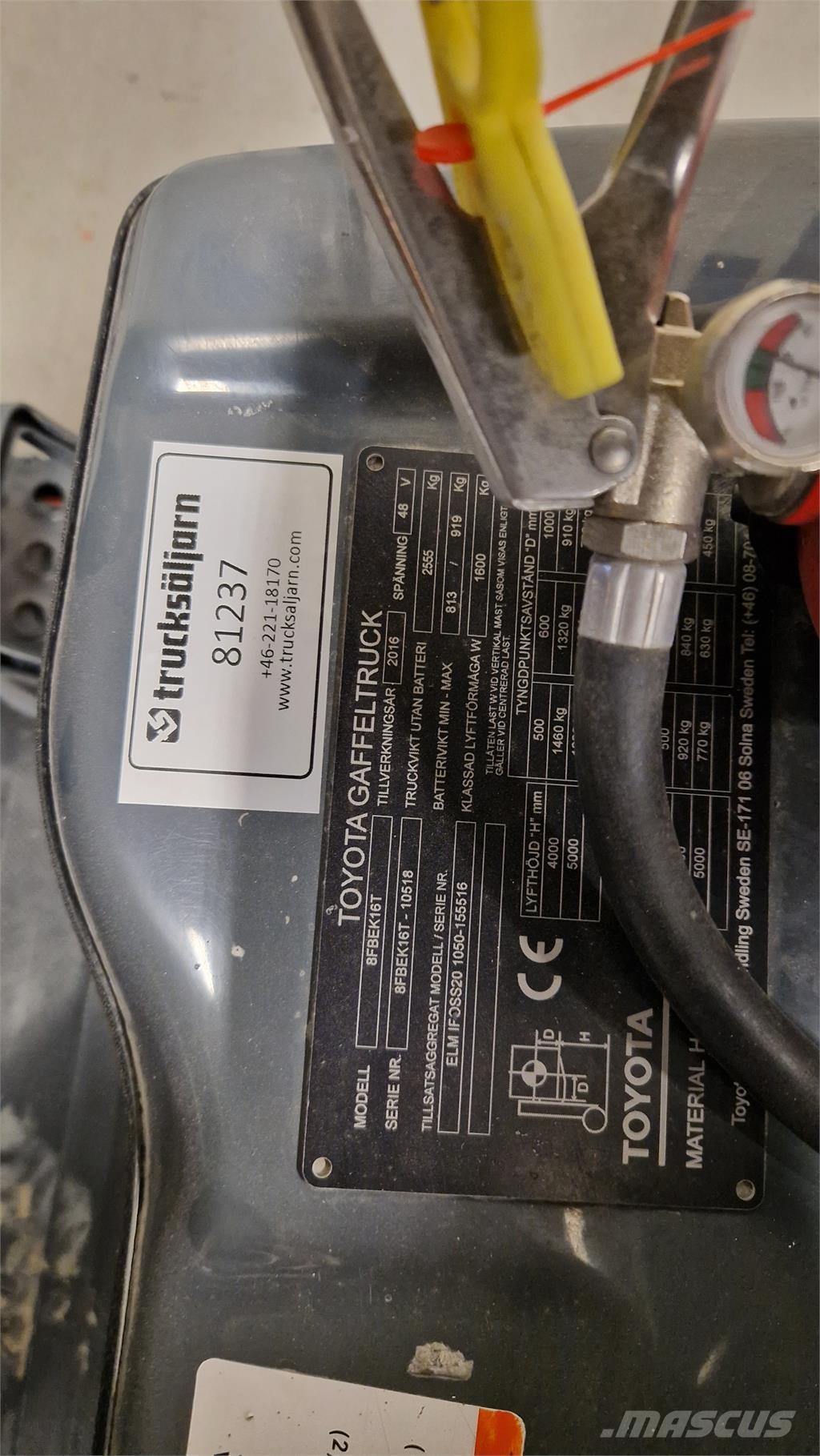 Toyota 8FBEK16T Elektrische heftrucks