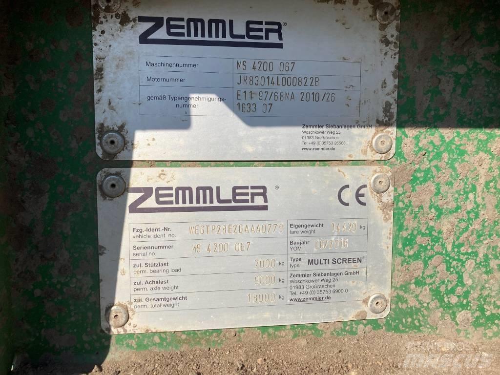 Zemmler MS4200 Mobiele zeefinstallaties