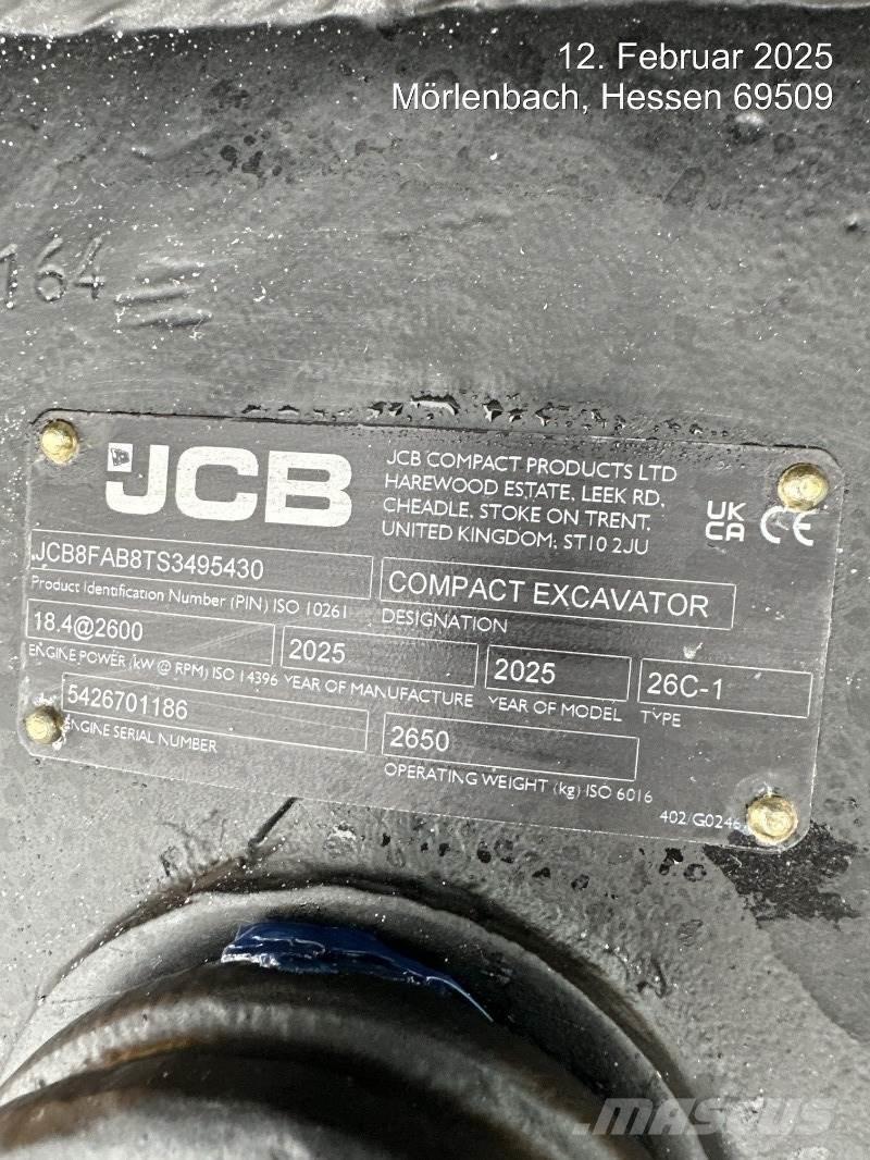 JCB 26C-1 Minigraafmachines < 7t