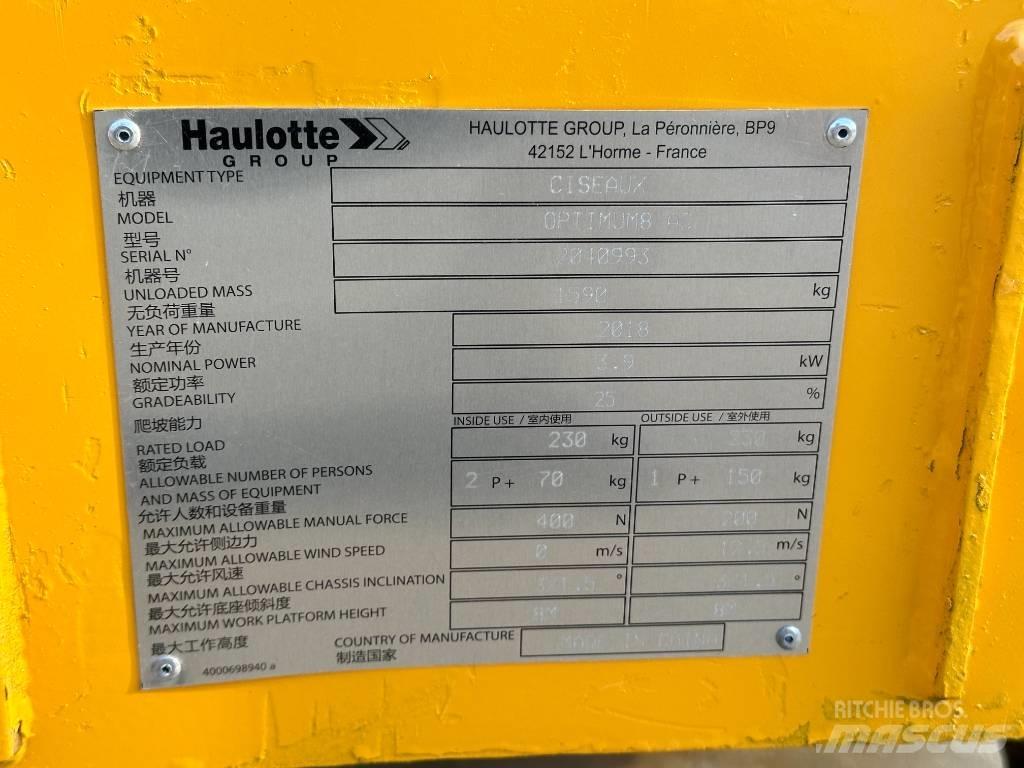 Haulotte OPTIMUM 8 Schaarhoogwerkers