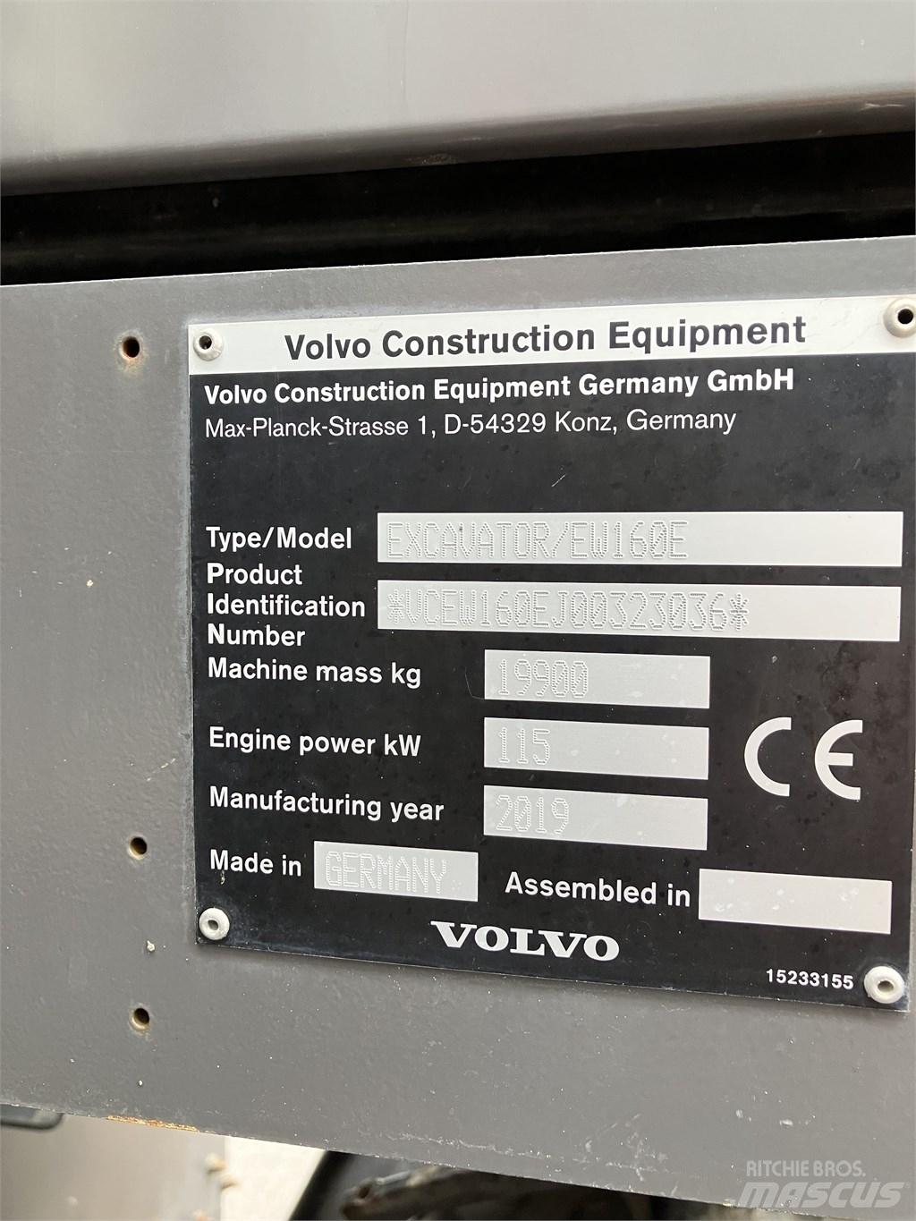 Volvo EW 160 E Wielgraafmachines