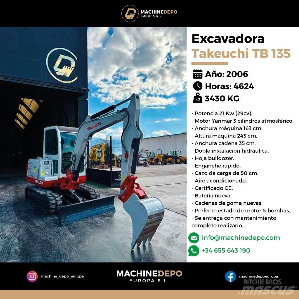 Takeuchi TB 135 Minigraafmachines < 7t