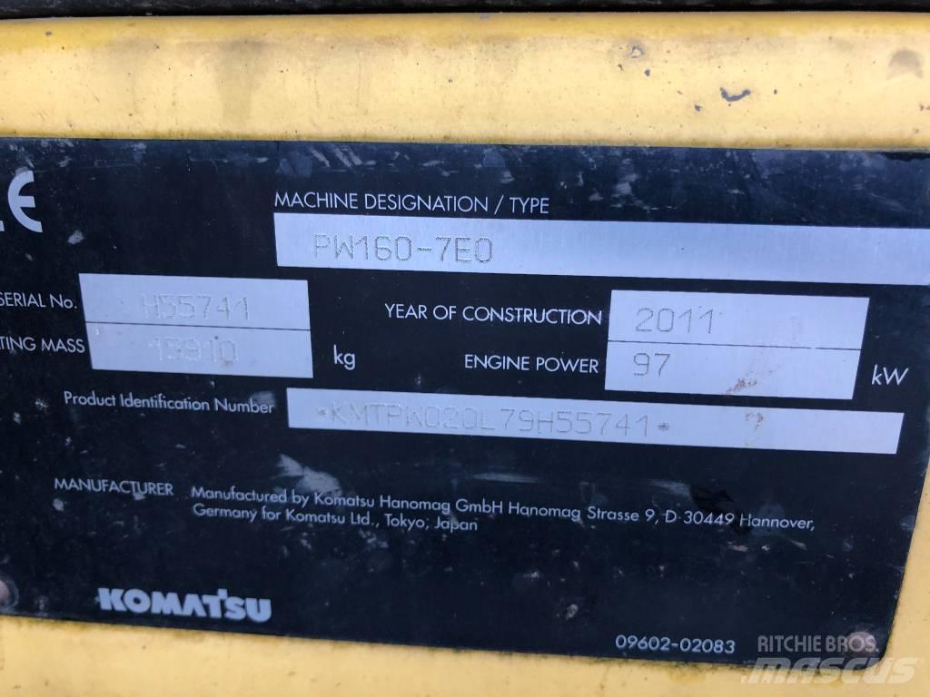 Komatsu PW160-7E0 Wielgraafmachines