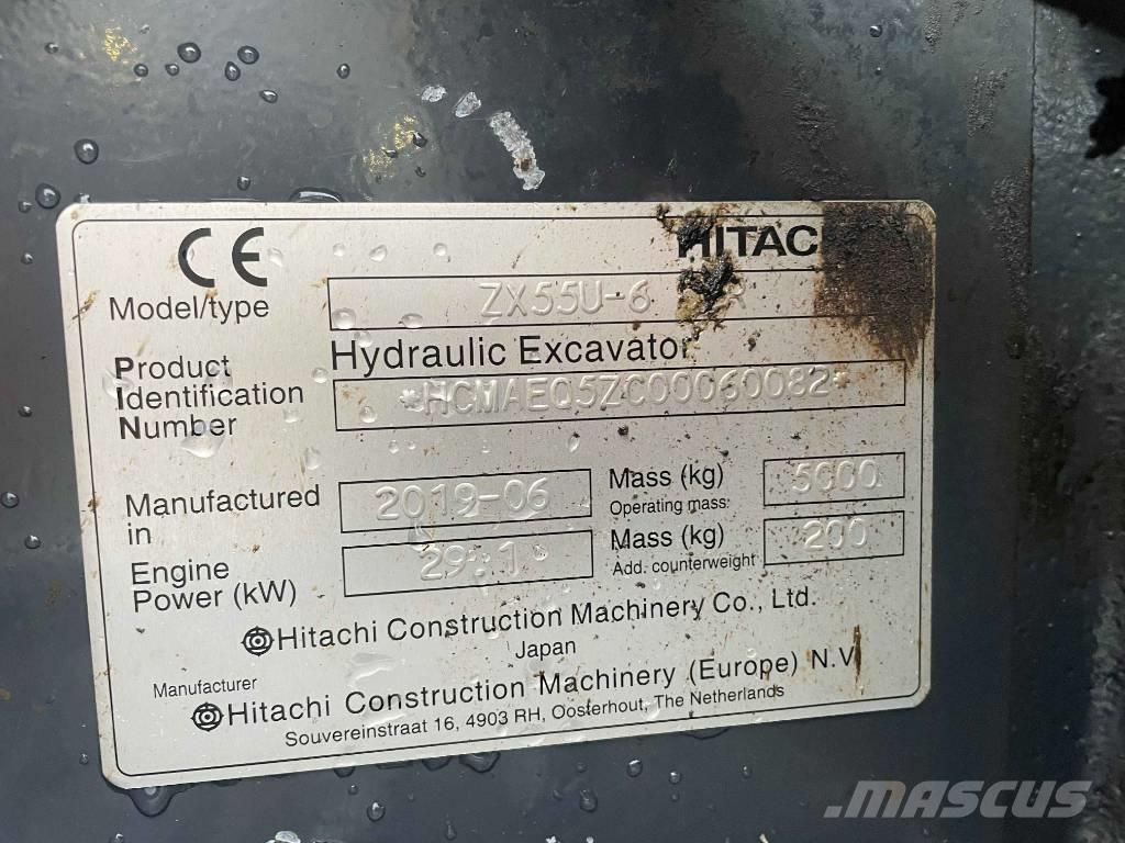 Hitachi ZX 55 U-6 Minigraafmachines < 7t