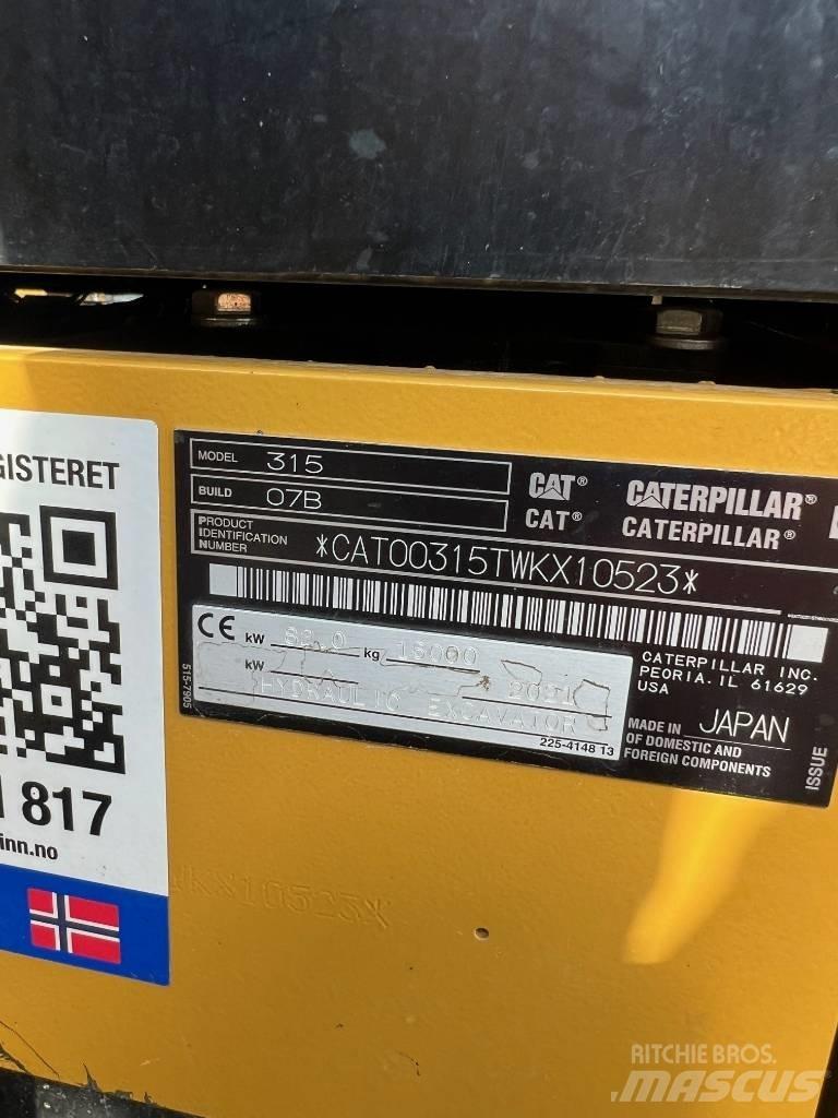 CAT 315 Rupsgraafmachines