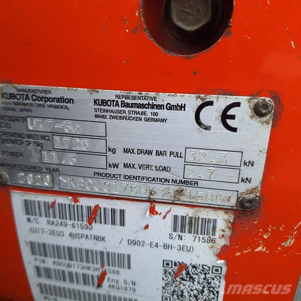 Kubota U 17-3 Minigraafmachines < 7t