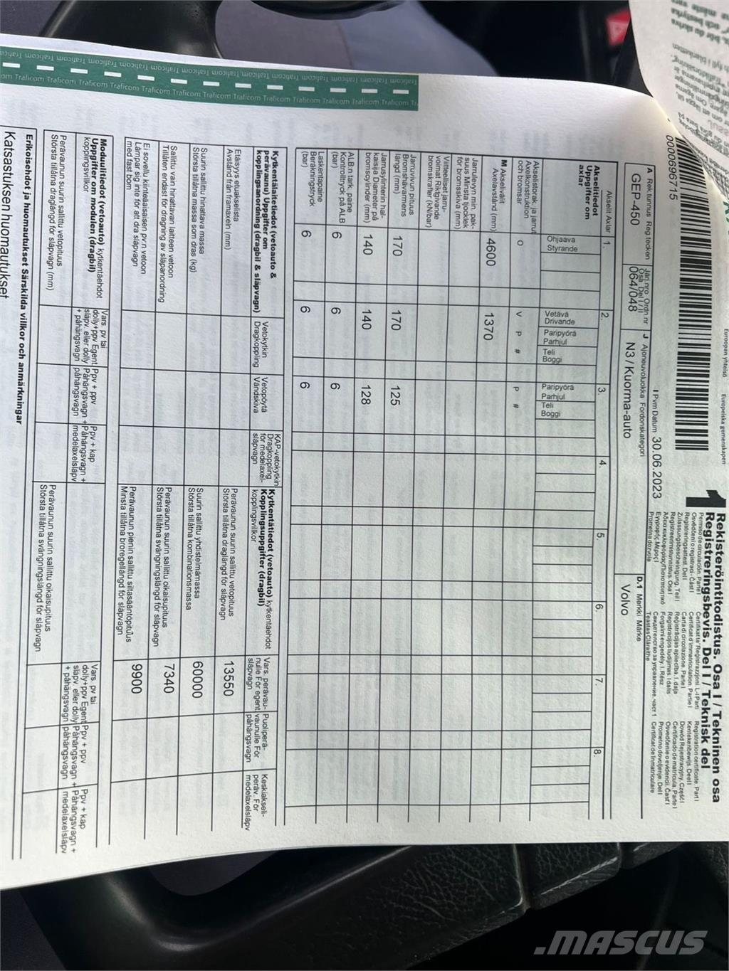 Volvo FH12 6X2 Containertrucks met kabelsysteem