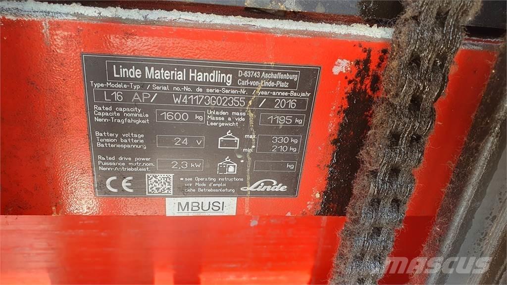 Linde L16AP Stapelaar meeloop