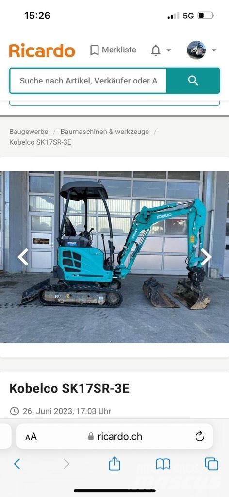 Kobelco SK17SR-3E Minigraafmachines < 7t