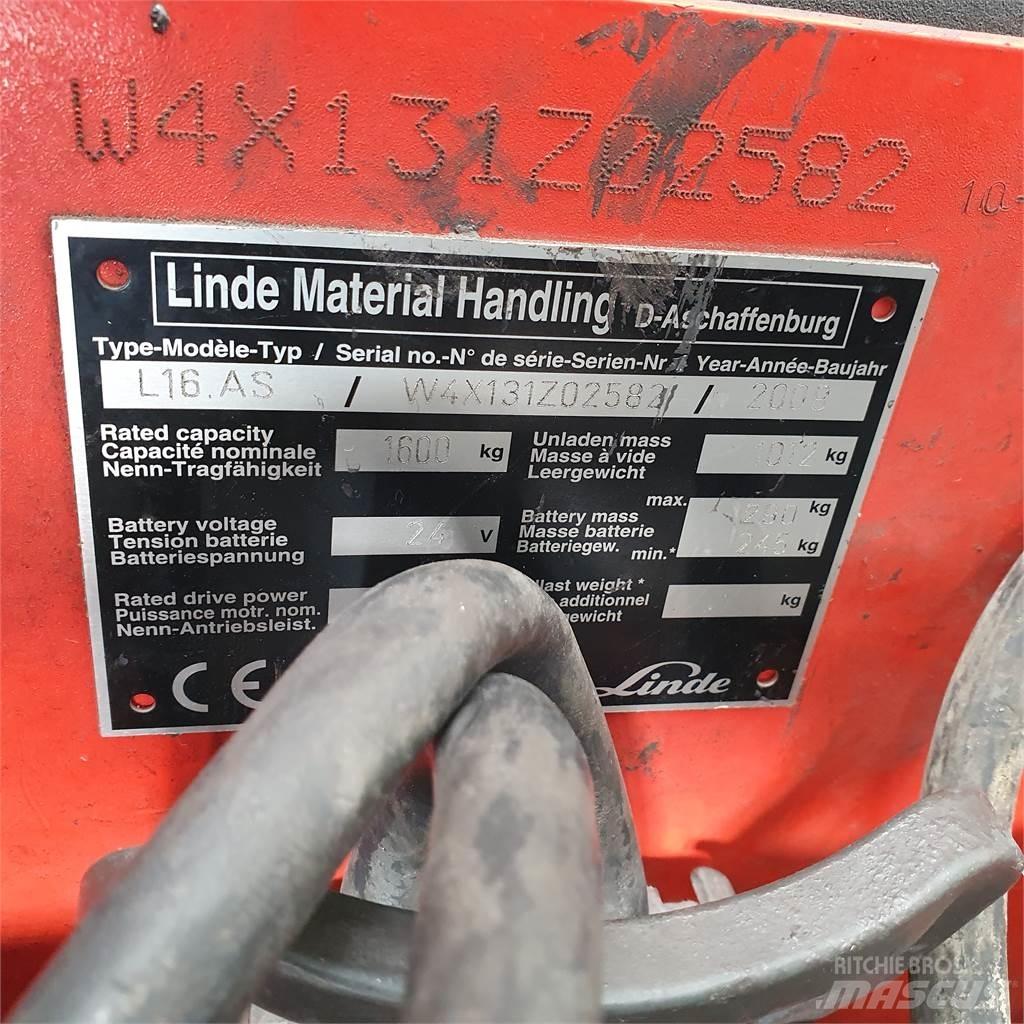 Linde L16AS Stapelaar meeloop