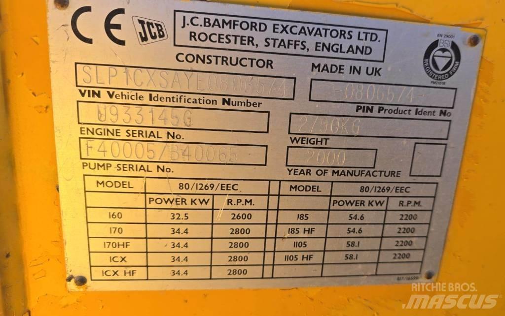 JCB 1 CX Graaf-laadcombinaties