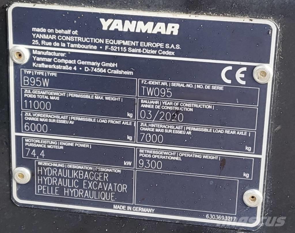 Yanmar B 95 W Wielgraafmachines