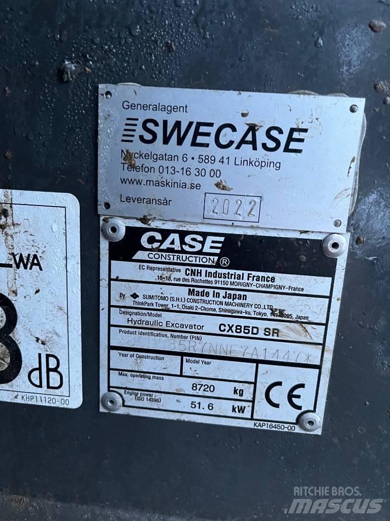 CASE CX 85 D SR Midigraafmachines 7t - 12t