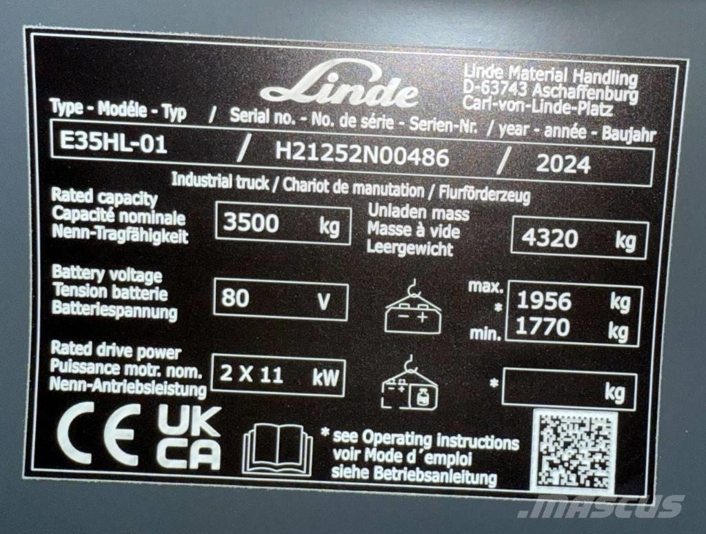 Linde E 35 Elektrische heftrucks