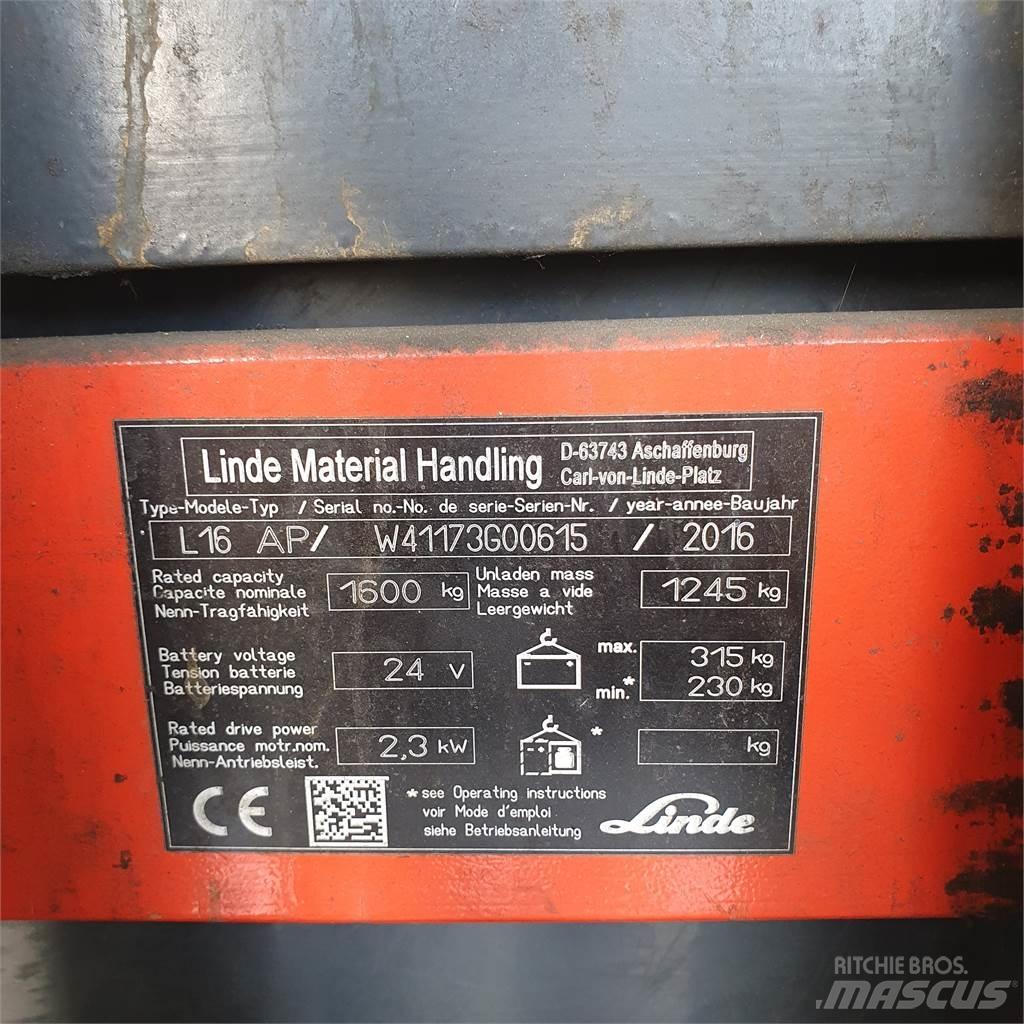 Linde L16AP Stapelaar meeloop
