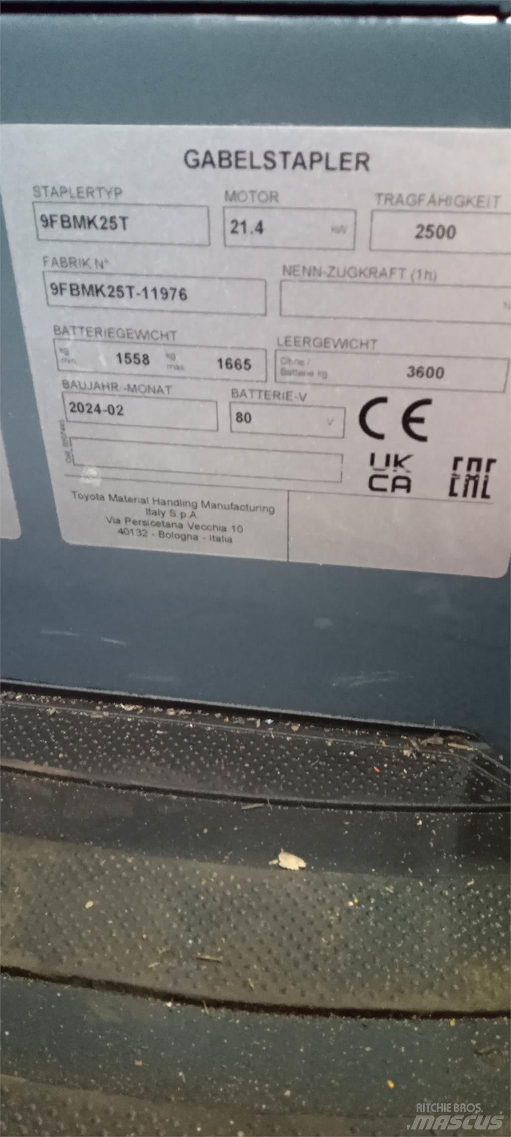 Toyota 9FBMK25T Elektrische heftrucks