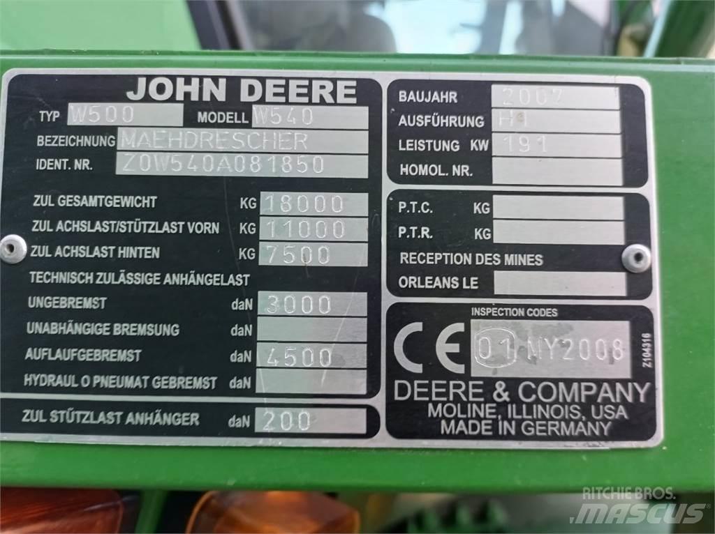 John Deere W540 Maaidorsmachines