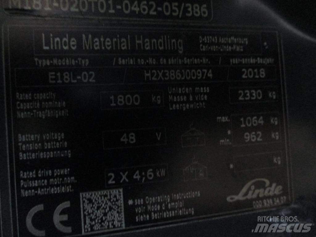 Linde E18L Elektrische heftrucks