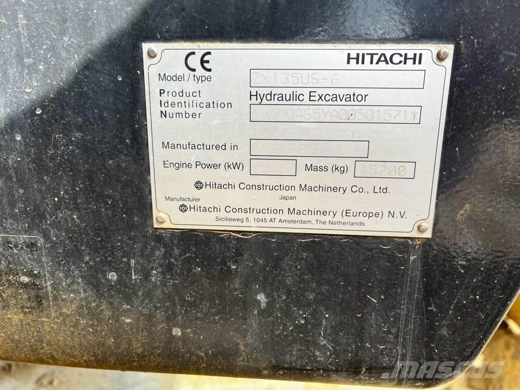 Hitachi ZX135US-6-2P Rupsgraafmachines