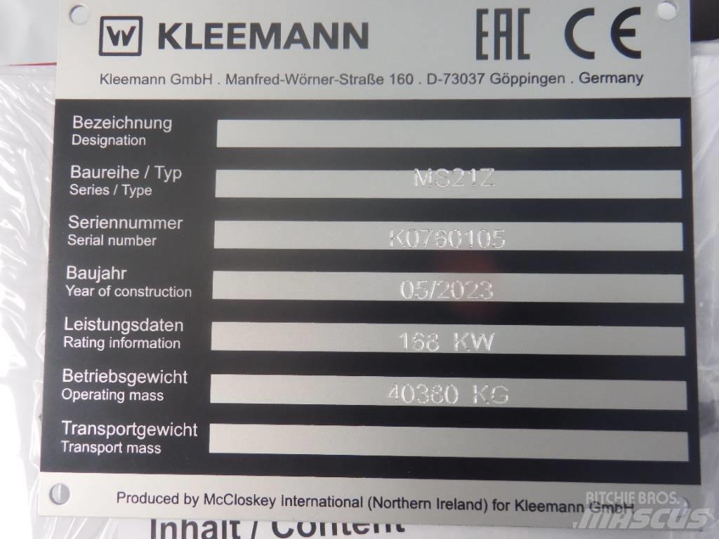 Kleemann MS 21 Z Zeefinstallatie