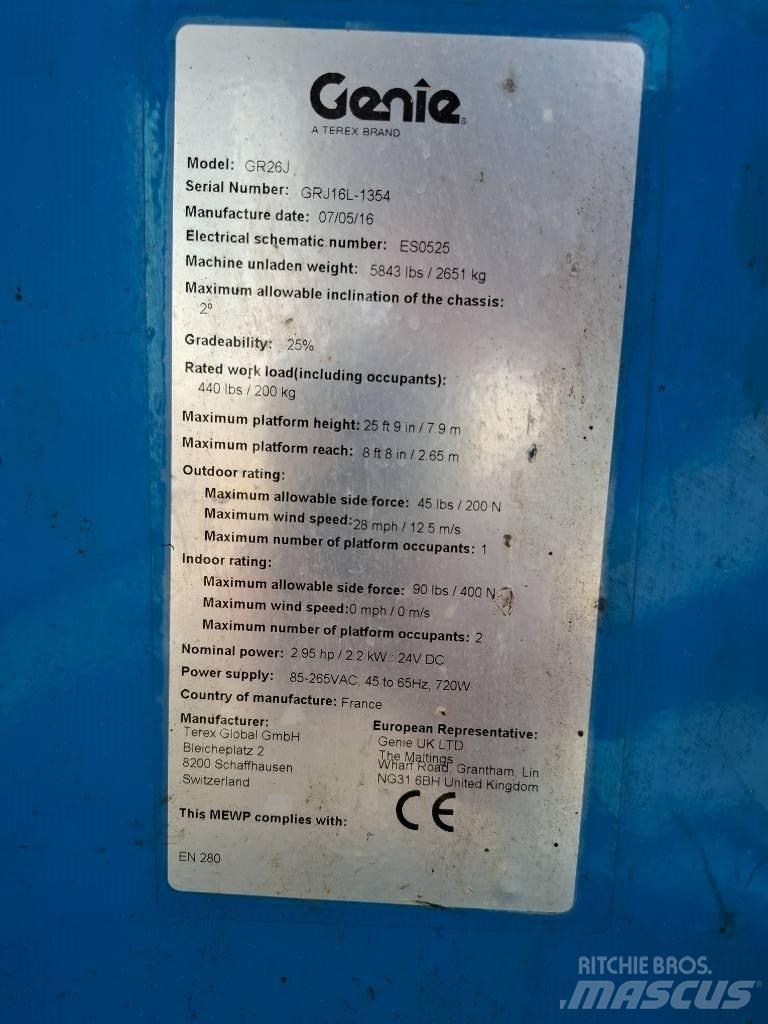 Genie GR 26 J Personenliften en invalideliften