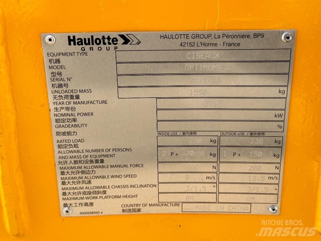 Haulotte OPTIMUM 8 Schaarhoogwerkers