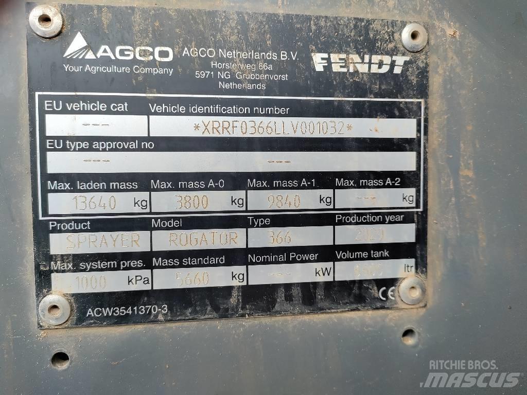 Fendt Rogator 366 Getrokken spuitmachines