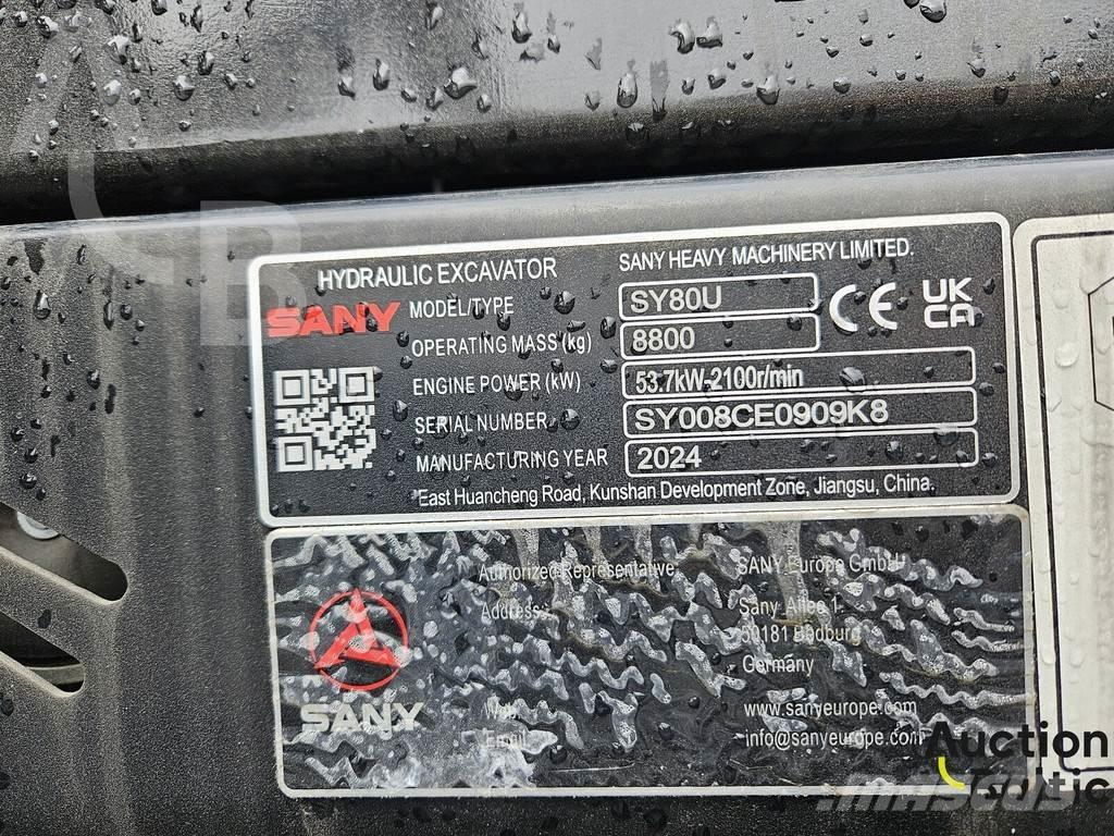 Sany SY80U Midigraafmachines 7t - 12t