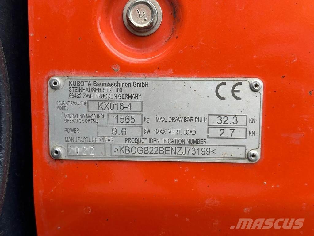 Kubota KX016-4 Minigraafmachines < 7t