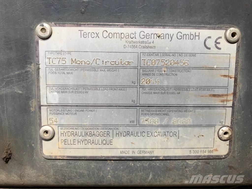 Terex TC 75 (Circular) Midigraafmachines 7t - 12t