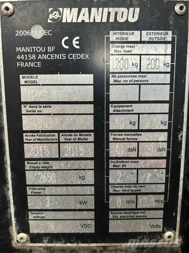 Manitou 100 VJR Personenliften en invalideliften
